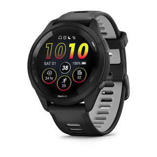 Forerunner® 265 (noire avec bracelet en silicone noir/gris)