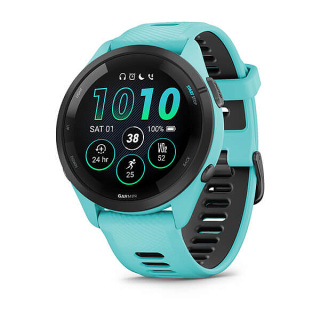 Forerunner® 265 (turquoise et bracelet en silicone turquoise/noir)