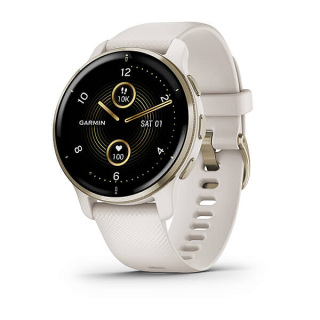 Venu® 2 Plus (Cream Gold Avec Bracelet En Silicone Ivoire)