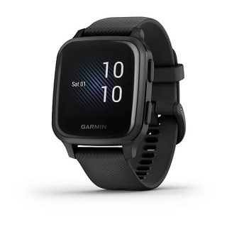 Venu Sq Music Edition (Black/Slate avec bracelet silicone Black)