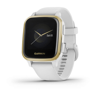 Venu Sq (White/Light Gold avec bracelet silicone White)