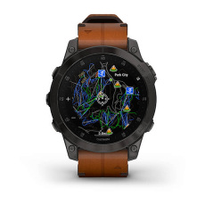 epix™ (Gen 2) (Sapphire, titane, Black DLC avec bracelet cuir marron)