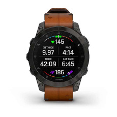 epix™ (Gen 2) (Sapphire, titane, Black DLC avec bracelet cuir marron)