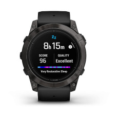 epix™ Pro (Gen 2) Sapphire Edition | 51 mm (Titane avec revêtement en Carbon Gray DLC et bracelet noir)