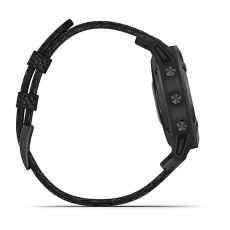 fēnix® 6 Pro and Sapphire (Revêtement en carbone amorphe noir avec bracelet en nylon noir chiné)