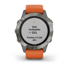 fēnix® 6 Pro and Sapphire (Titane avec bracelet orange)