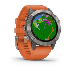 fēnix® 6 Pro and Sapphire (Titane avec bracelet orange)