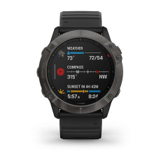 fēnix® 6X - Pro and Sapphire editions (Sapphire, carbon Gray DLC avec bracelet noir)