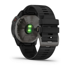 fēnix® 6X - Pro and Sapphire editions (Sapphire, carbon Gray DLC avec bracelet noir)