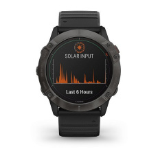 fenix® 6X - Pro Solar Edition (Pro Solar, titane et carbon Gray DLC avec bracelet noir)