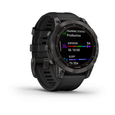 fēnix® 7 – Sapphire Solar Edition (Titane avec revêtement Black DLC et bracelet noir)