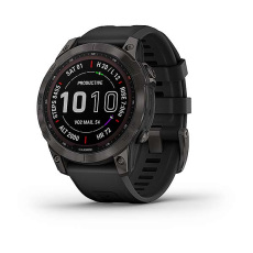 fēnix® 7 – Sapphire Solar Edition (Titane avec revêtement Carbon Gray DLC et bracelet noir)