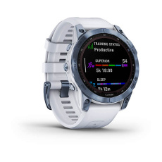 fēnix® 7 – Sapphire Solar Edition (Titane avec revêtement Cobalt Blue DLC et bracelet blanc)