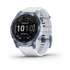 fēnix® 7 – Sapphire Solar Edition (Titane avec revêtement Cobalt Blue DLC et bracelet blanc)