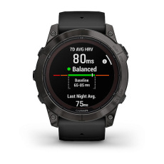 fēnix® 7X Pro Sapphire Solar Edition (Titane avec revêtement en Carbon Gray DLC et bracelet noir)