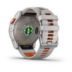 fēnix® 7X Pro Sapphire Solar Edition (Titanium avec bracelet gris / orange)