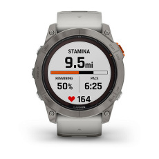 fēnix® 7X Pro Sapphire Solar Edition (Titanium avec bracelet gris / orange)