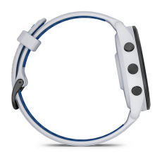 Forerunner® 265 (blanche et bracelet en silicone blanc/bleu)