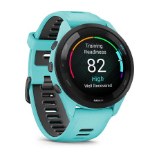 Forerunner® 265 (turquoise et bracelet en silicone turquoise/noir)