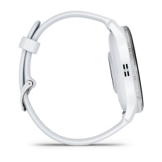 Venu® 3 (Lunette Silver en acier inoxydable avec boîtier blanc et bracelet en silicone blanc)