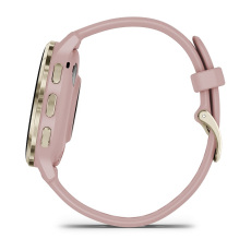 Venu® 3S (Lunette en acier inoxydable Soft Gold avec boîtier et bracelet en silicone rose poudré)