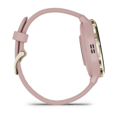 Venu® 3S (Lunette en acier inoxydable Soft Gold avec boîtier et bracelet en silicone rose poudré)