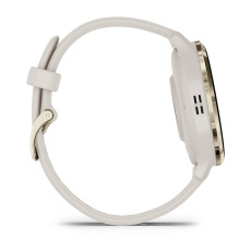 Venu® 3S (Lunette en acier inoxydable Soft Gold avec boîtier et bracelet en silicone ivoire)