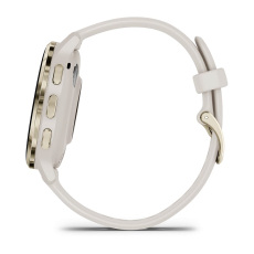 Venu® 3S (Lunette en acier inoxydable Soft Gold avec boîtier et bracelet en silicone ivoire)