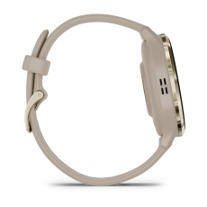 Venu® 3S (Lunette en acier inoxydable Soft Gold avec boîtier et bracelet en silicone lin)