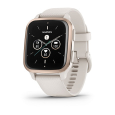 Venu® Sq 2 Music Edition (Peach Gold avec bracelet silicone ivoire)