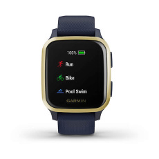 Venu Sq Music Edition (Navy/Light Gold avec bracelet silicone Navy)