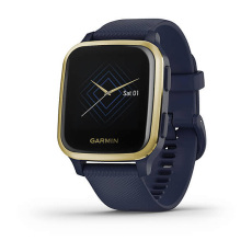 Venu Sq Music Edition (Navy/Light Gold avec bracelet silicone Navy)