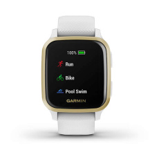 Venu Sq (White/Light Gold avec bracelet silicone White)