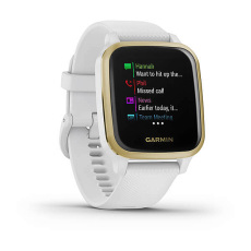 Venu Sq (White/Light Gold avec bracelet silicone White)