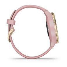 vívomove® 3S (Lunette gold en acier inoxydable avec bracelet en silicone et boîtier rose poudré)