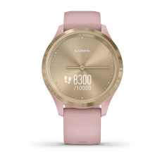 vívomove® 3S (Lunette gold en acier inoxydable avec bracelet en silicone et boîtier rose poudré)