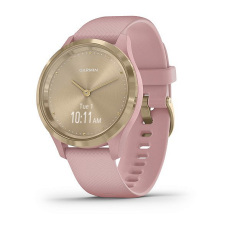 vívomove® 3S (Lunette gold en acier inoxydable avec bracelet en silicone et boîtier rose poudré)