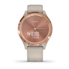 vívomove® 3S (Lunette rose gold en acier inoxydable avec bracelet en silicone et boîtier sable)