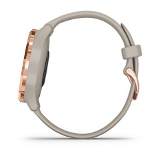 vívomove® 3S (Lunette rose gold en acier inoxydable avec bracelet en silicone et boîtier sable)