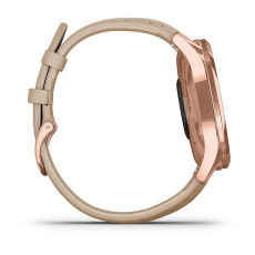 vívomove® Luxe (Boîtier Rose Gold avec dépôt physique en phase vapeur 18K en acier inoxydable avec bracelet en cuir italien sable)