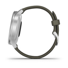 vívomove® Style (Boîtier silver en aluminium anodisé avec bracelet en silicone kaki)