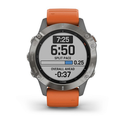 Garmin fenix 7 Pro Sapphire Solar Titane Gray (Bracelet Gris et Orange)  Gris